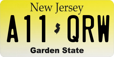 NJ license plate A11QRW