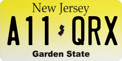 NJ license plate A11QRX