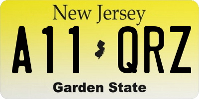 NJ license plate A11QRZ