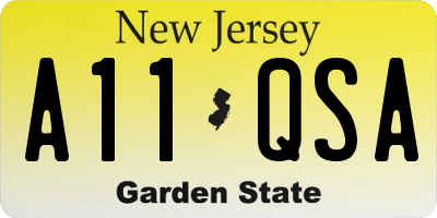 NJ license plate A11QSA