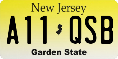 NJ license plate A11QSB