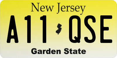 NJ license plate A11QSE