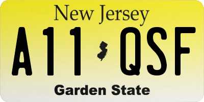 NJ license plate A11QSF