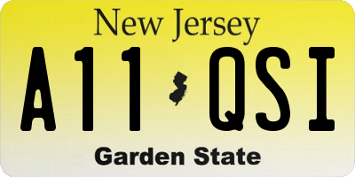 NJ license plate A11QSI