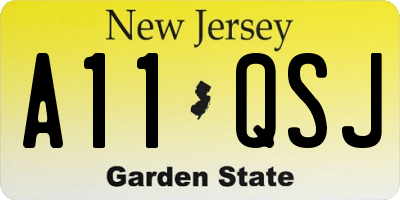 NJ license plate A11QSJ