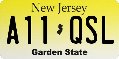 NJ license plate A11QSL