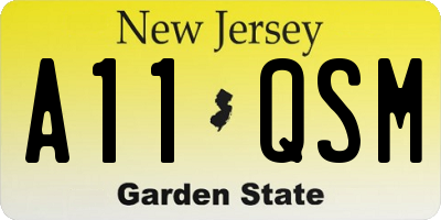 NJ license plate A11QSM