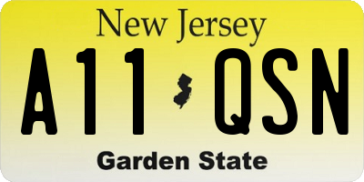 NJ license plate A11QSN