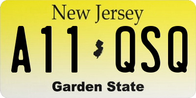 NJ license plate A11QSQ