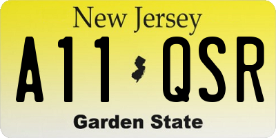 NJ license plate A11QSR