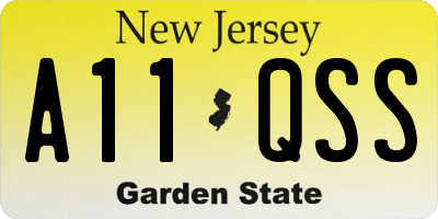 NJ license plate A11QSS