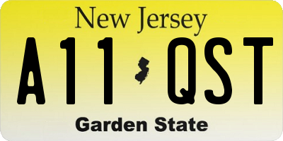 NJ license plate A11QST