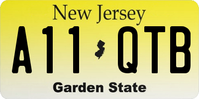 NJ license plate A11QTB