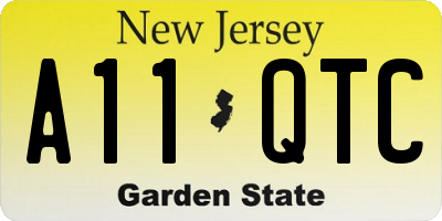 NJ license plate A11QTC