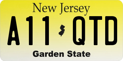 NJ license plate A11QTD