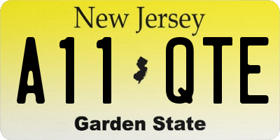 NJ license plate A11QTE