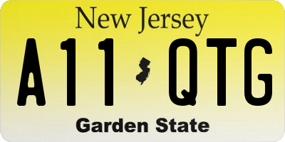 NJ license plate A11QTG