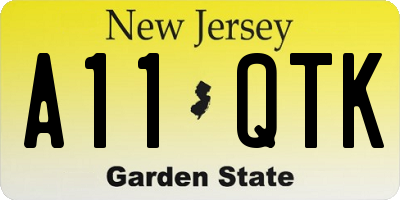 NJ license plate A11QTK