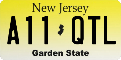 NJ license plate A11QTL