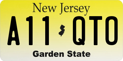 NJ license plate A11QTO