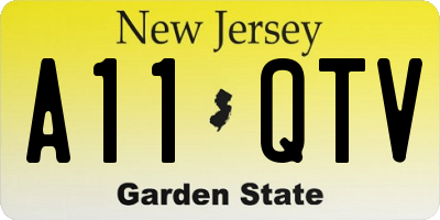 NJ license plate A11QTV