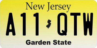 NJ license plate A11QTW