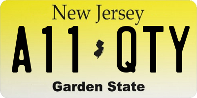 NJ license plate A11QTY