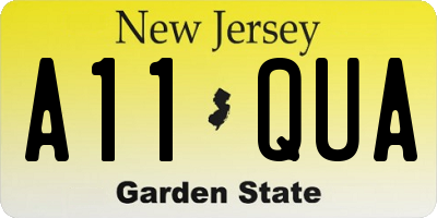 NJ license plate A11QUA