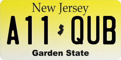 NJ license plate A11QUB