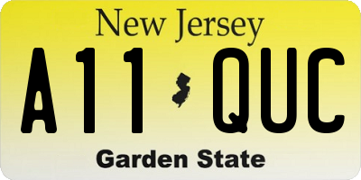 NJ license plate A11QUC