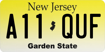 NJ license plate A11QUF