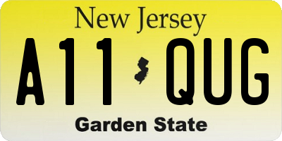 NJ license plate A11QUG