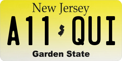 NJ license plate A11QUI