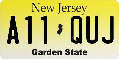 NJ license plate A11QUJ