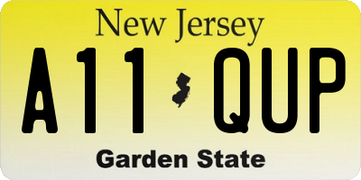 NJ license plate A11QUP