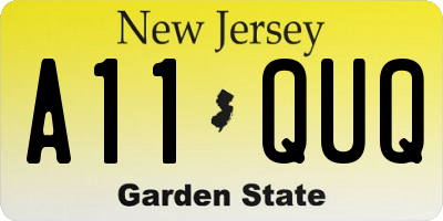 NJ license plate A11QUQ