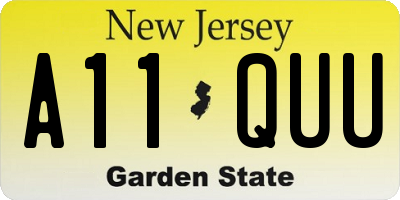 NJ license plate A11QUU