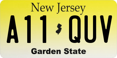 NJ license plate A11QUV