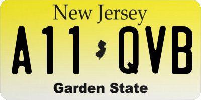 NJ license plate A11QVB