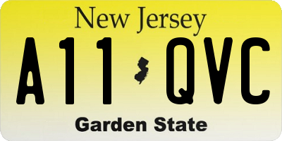 NJ license plate A11QVC