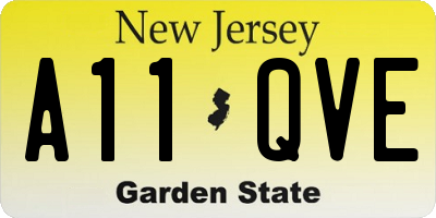 NJ license plate A11QVE