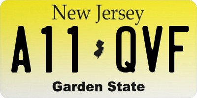 NJ license plate A11QVF