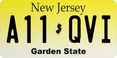 NJ license plate A11QVI