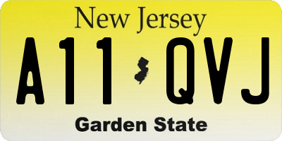 NJ license plate A11QVJ