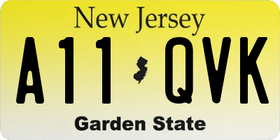 NJ license plate A11QVK