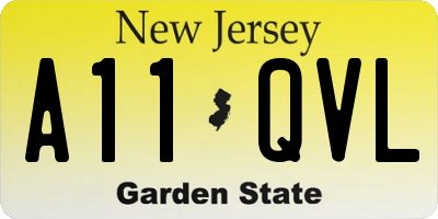 NJ license plate A11QVL