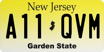 NJ license plate A11QVM