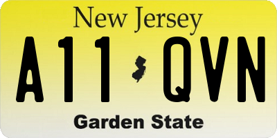 NJ license plate A11QVN