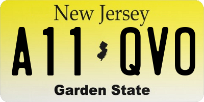 NJ license plate A11QVO