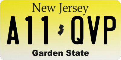 NJ license plate A11QVP